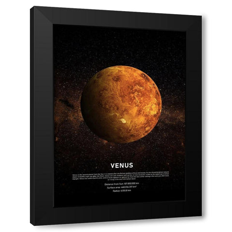 Venus Black Modern Wood Framed Art Print by Design Fabrikken