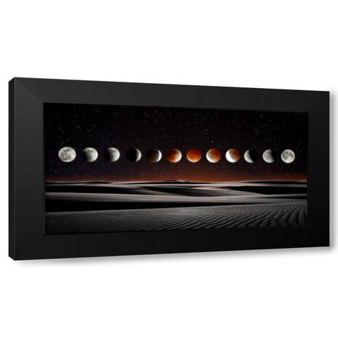Blood Moon Eclipse Black Modern Wood Framed Art Print with Double Matting by ODell, Dale