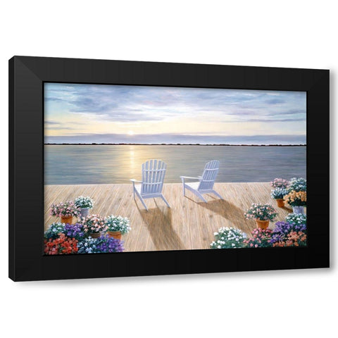 Among Friends Black Modern Wood Framed Art Print by Romanello, Diane