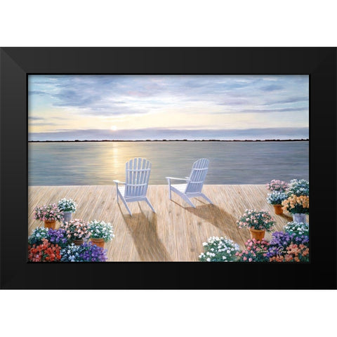 Among Friends Black Modern Wood Framed Art Print by Romanello, Diane