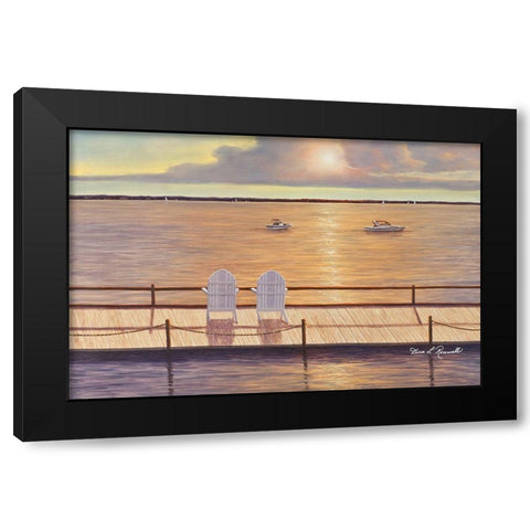 By the Bay Black Modern Wood Framed Art Print with Double Matting by Romanello, Diane