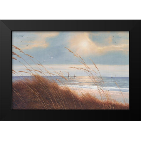 Sailboat Breezeway Black Modern Wood Framed Art Print by Romanello, Diane