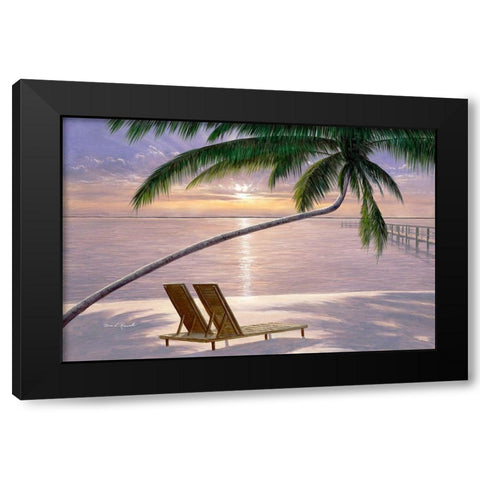 Chaise for Two Black Modern Wood Framed Art Print by Romanello, Diane