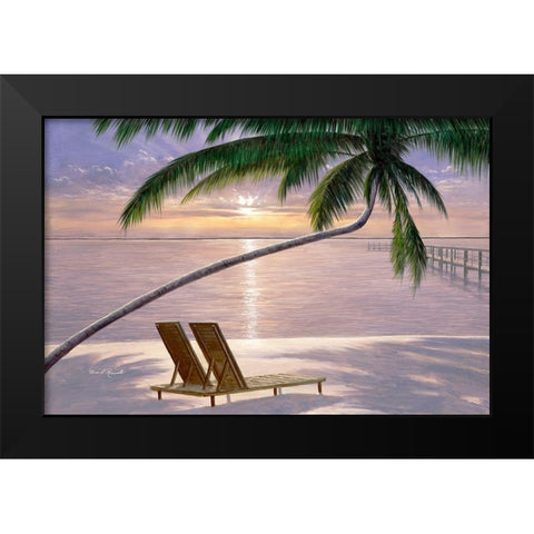 Chaise for Two Black Modern Wood Framed Art Print by Romanello, Diane