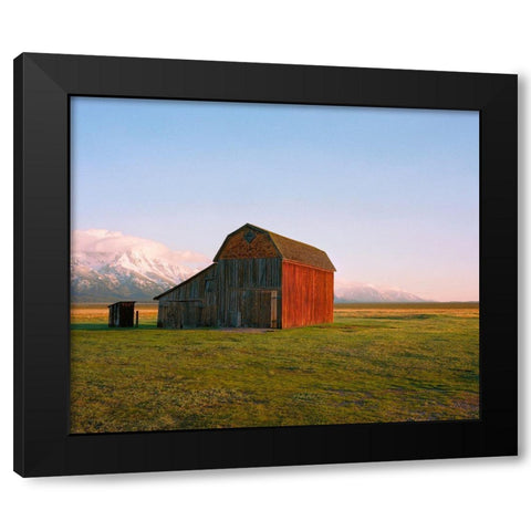 The Ol Barn Black Modern Wood Framed Art Print by Rapson, Sol