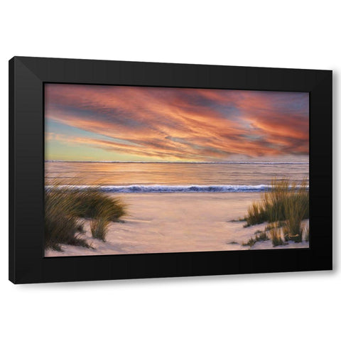 Beach Solitude Black Modern Wood Framed Art Print with Double Matting by Romanello, Diane