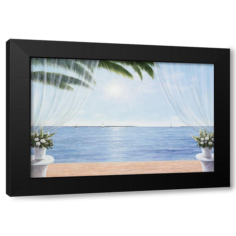 My Blue Heaven Black Modern Wood Framed Art Print by Romanello, Diane