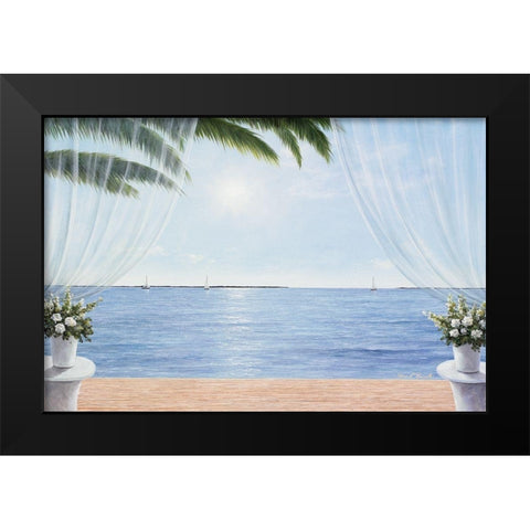 My Blue Heaven Black Modern Wood Framed Art Print by Romanello, Diane