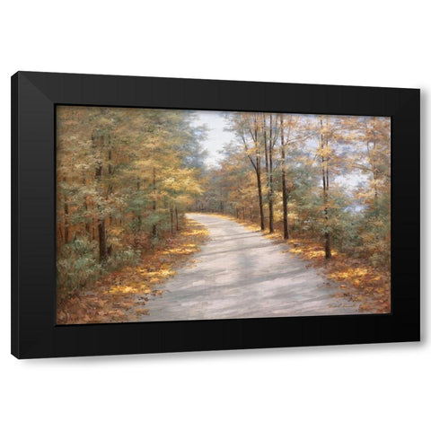 Walking in Fall Black Modern Wood Framed Art Print by Romanello, Diane