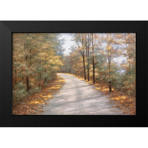 Walking in Fall Black Modern Wood Framed Art Print by Romanello, Diane