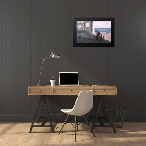 Beach House Black Modern Wood Framed Art Print by Romanello, Diane