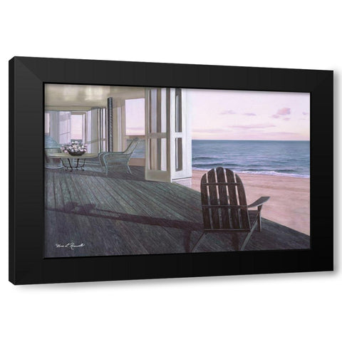 Beach House Black Modern Wood Framed Art Print by Romanello, Diane