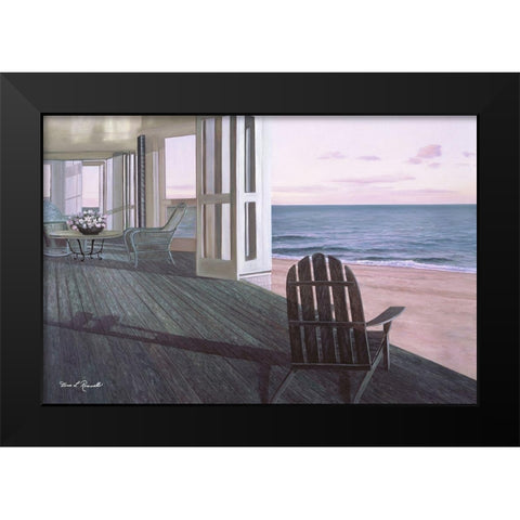 Beach House Black Modern Wood Framed Art Print by Romanello, Diane