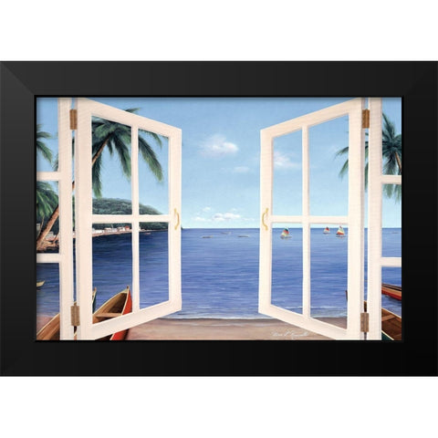 Day Dreams Window Black Modern Wood Framed Art Print by Romanello, Diane