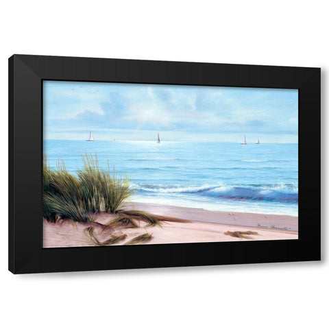 Sandpiper Beach Black Modern Wood Framed Art Print with Double Matting by Romanello, Diane