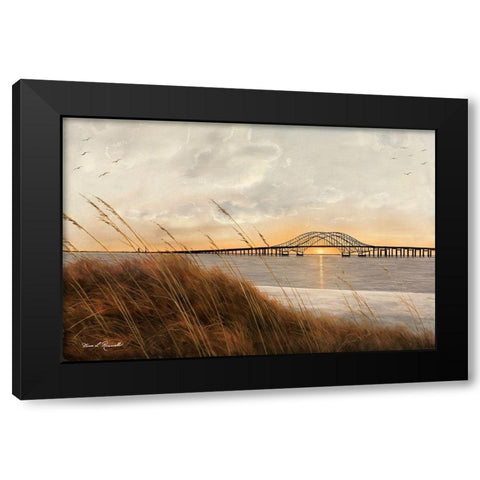 View of Captree Bridge Black Modern Wood Framed Art Print with Double Matting by Romanello, Diane