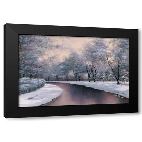 Winter Sunlight Black Modern Wood Framed Art Print with Double Matting by Romanello, Diane