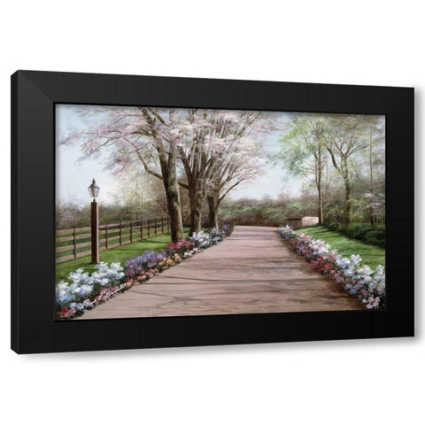 Country Lane Black Modern Wood Framed Art Print by Romanello, Diane