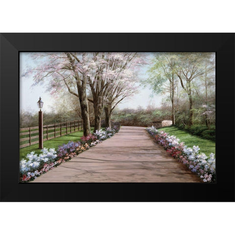 Country Lane Black Modern Wood Framed Art Print by Romanello, Diane