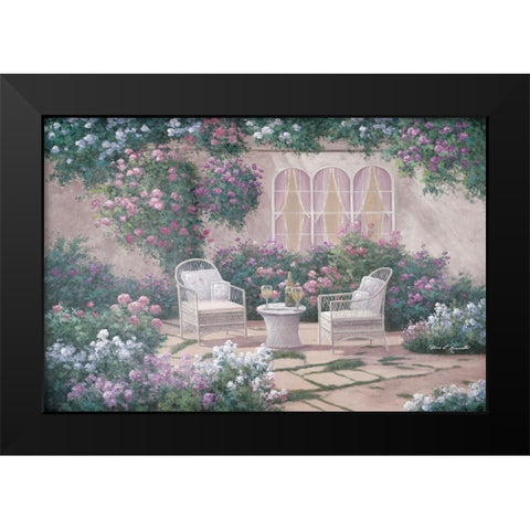 Wine and Wicker Black Modern Wood Framed Art Print by Romanello, Diane