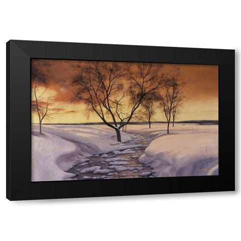 Amber Ice Black Modern Wood Framed Art Print with Double Matting by Romanello, Diane