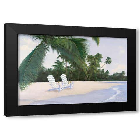 Island Hideaway Black Modern Wood Framed Art Print by Romanello, Diane