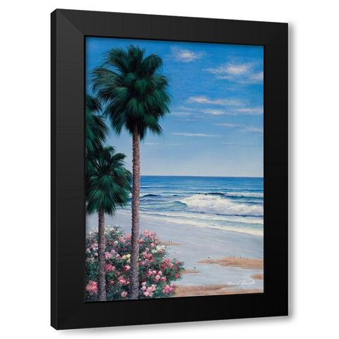 Calm Tropics Black Modern Wood Framed Art Print with Double Matting by Romanello, Diane
