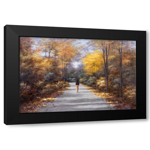 Quiet Walk Black Modern Wood Framed Art Print by Romanello, Diane