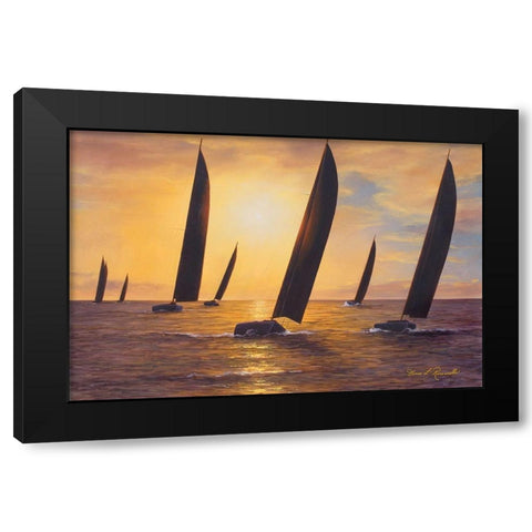 Into the Sunset Black Modern Wood Framed Art Print by Romanello, Diane