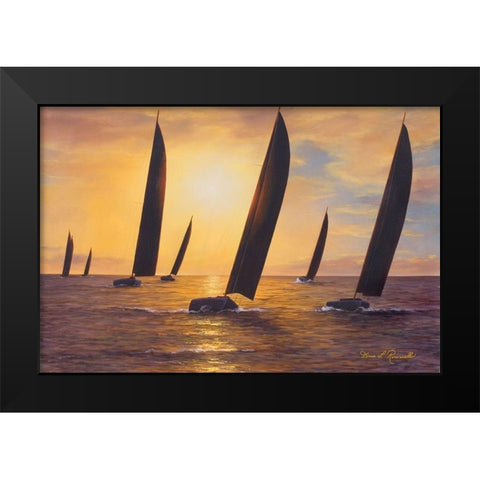 Into the Sunset Black Modern Wood Framed Art Print by Romanello, Diane