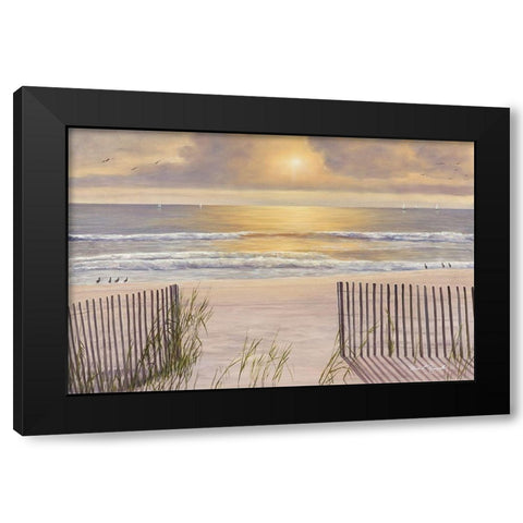 Beach Light Black Modern Wood Framed Art Print by Romanello, Diane