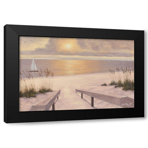 Beach Glow Black Modern Wood Framed Art Print with Double Matting by Romanello, Diane