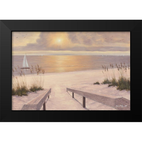 Beach Glow Black Modern Wood Framed Art Print by Romanello, Diane