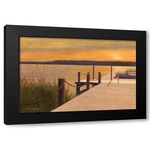 Waterways Black Modern Wood Framed Art Print with Double Matting by Romanello, Diane