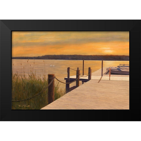 Waterways Black Modern Wood Framed Art Print by Romanello, Diane