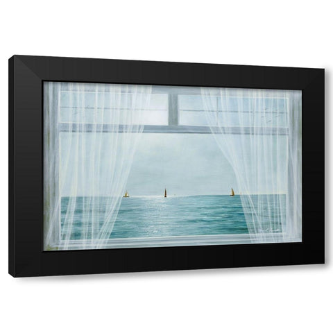 Morning View Black Modern Wood Framed Art Print with Double Matting by Romanello, Diane