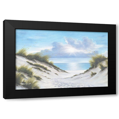 Sand and Sea Black Modern Wood Framed Art Print with Double Matting by Romanello, Diane