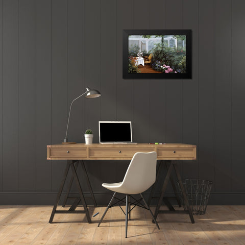 Garden and Tea Room Black Modern Wood Framed Art Print by Romanello, Diane
