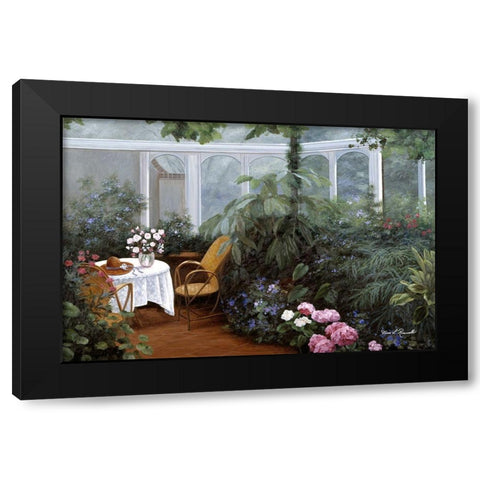 Garden and Tea Room Black Modern Wood Framed Art Print by Romanello, Diane