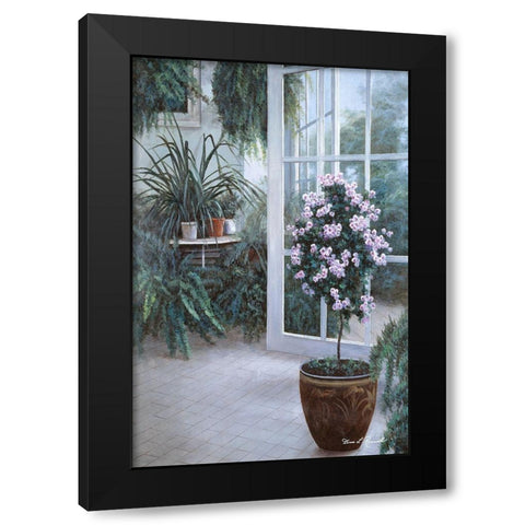 Patio Light Black Modern Wood Framed Art Print by Romanello, Diane