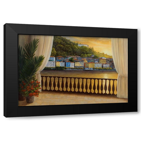 Italian View Black Modern Wood Framed Art Print with Double Matting by Romanello, Diane