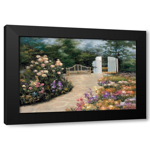 Garden Enclave Black Modern Wood Framed Art Print with Double Matting by Romanello, Diane