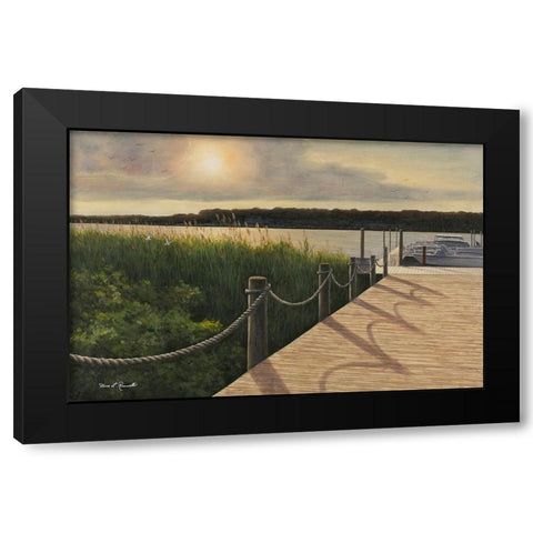 Listen To Your Heart Black Modern Wood Framed Art Print by Romanello, Diane