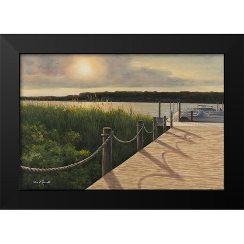 Listen To Your Heart Black Modern Wood Framed Art Print by Romanello, Diane