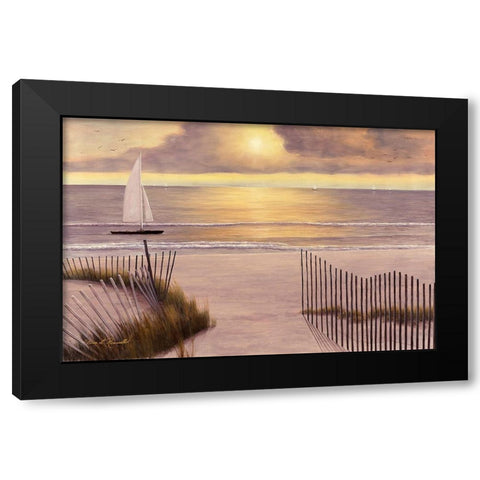 When the Sun Goes Down Black Modern Wood Framed Art Print by Romanello, Diane