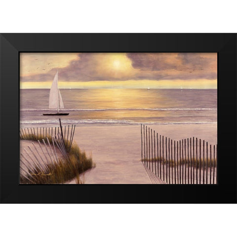 When the Sun Goes Down Black Modern Wood Framed Art Print by Romanello, Diane
