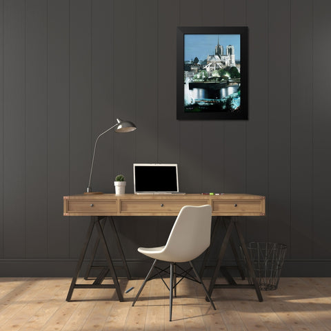 Notre Dame Black Modern Wood Framed Art Print by Romanello, Diane