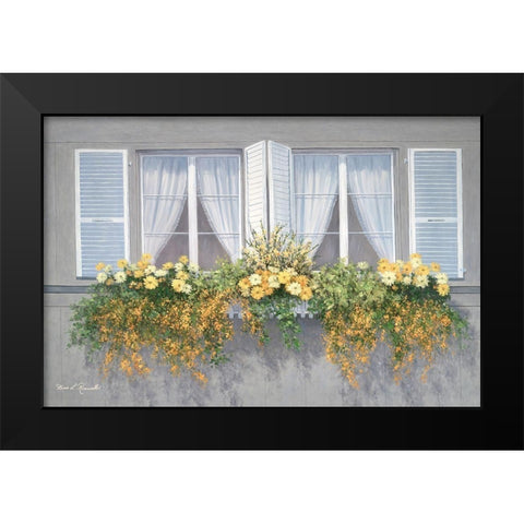 Spring Window Black Modern Wood Framed Art Print by Romanello, Diane