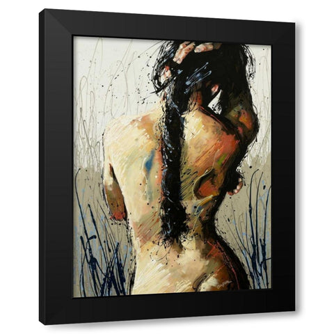 Mother Ganges Black Modern Wood Framed Art Print by Staples, Colin John