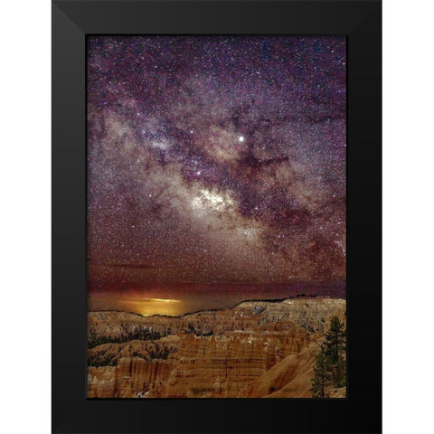 Milky Way over Bryce Canyon (portrait) Black Modern Wood Framed Art Print by Severn, Shawn/Corinne